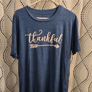 Blue Thankful Graphic T-Shirt